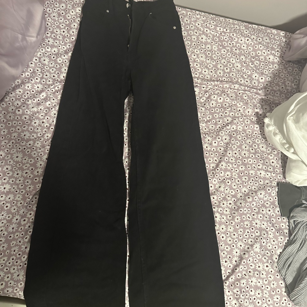 Wide Leg Black Jeans